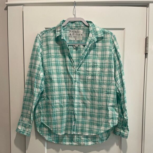 Frank & Eileen Eileen Casual Cotton - Mint Plaid - Picture 2 of 3